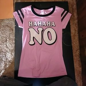 Pink and black tee shirt